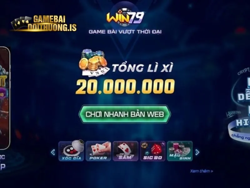 Cổng game bài đổi thưởng WIN79 chiếm thị phần lớn tại Việt Nam