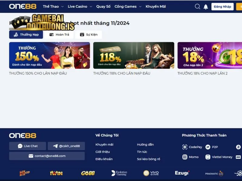 Hàng loạt khuyến mãi hấp dẫn tại game bài One88