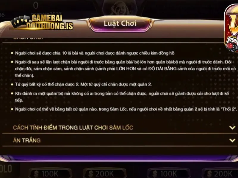 Luật chơi bài Sâm quy định rõ tại VIN