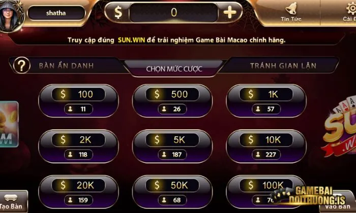 Các mức cược đa dạng